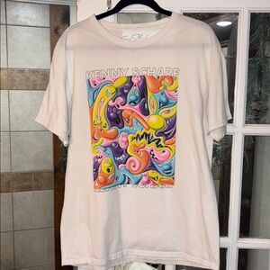 Kenny Scharf Blob Art White Graphic T-Shirt Collector T-Shirt